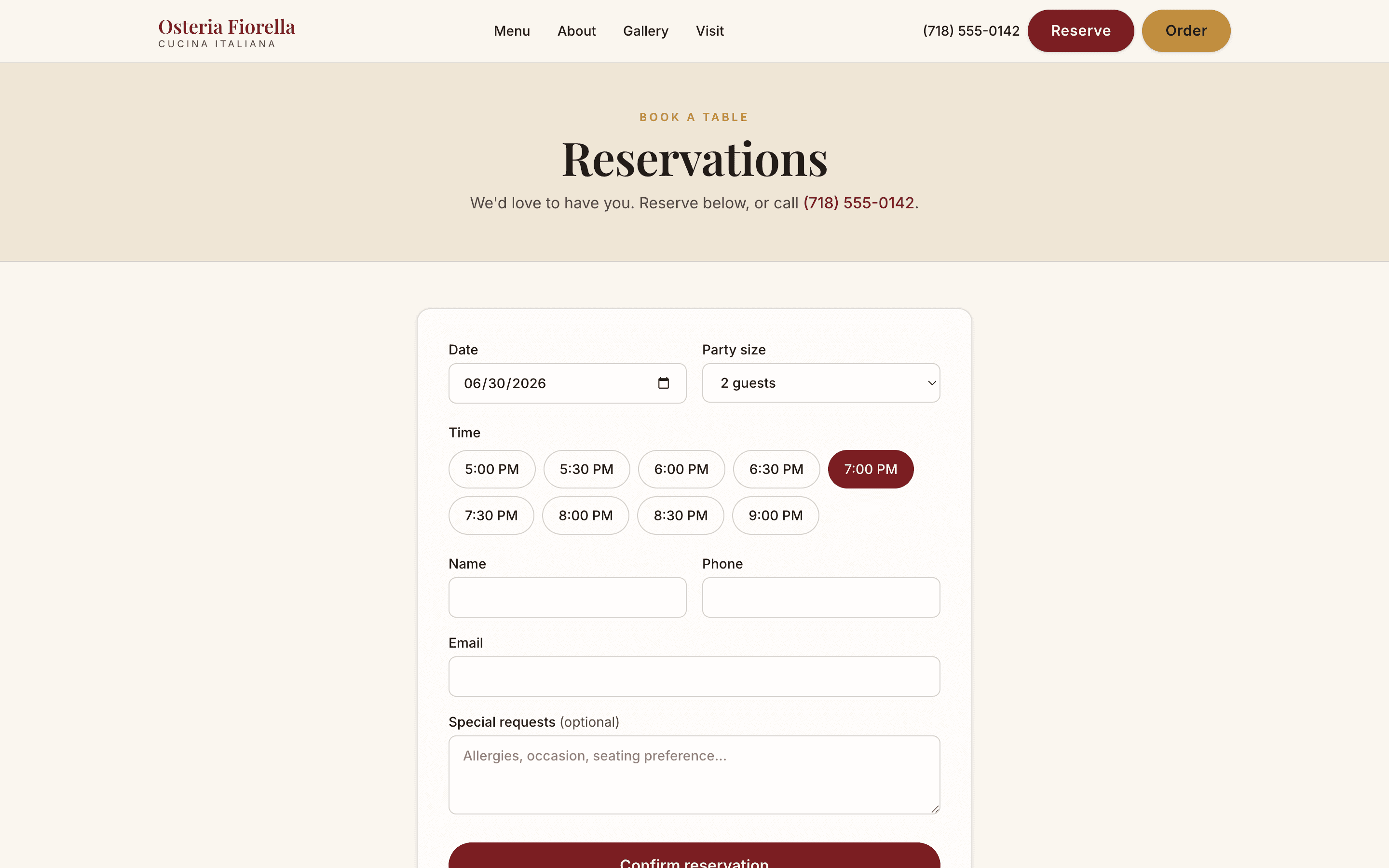 The reservation flow